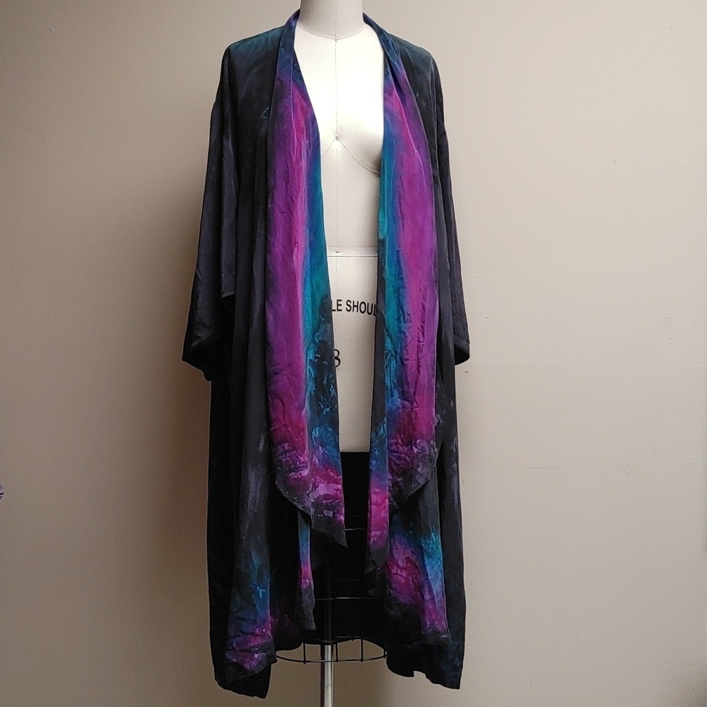 VTG Wearable Art Silk Screen Painted Topper One Size